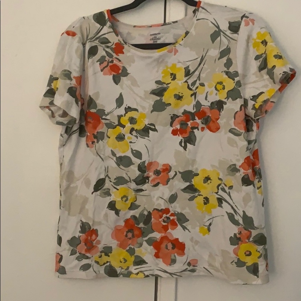 White floral T-Shirt. Very casual and comfy.